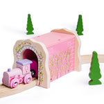 Pink Brick Tunnel for Wooden Train Sets