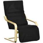 Lounge Chair Recliner Adjustable Footrest Home | One Size | Black