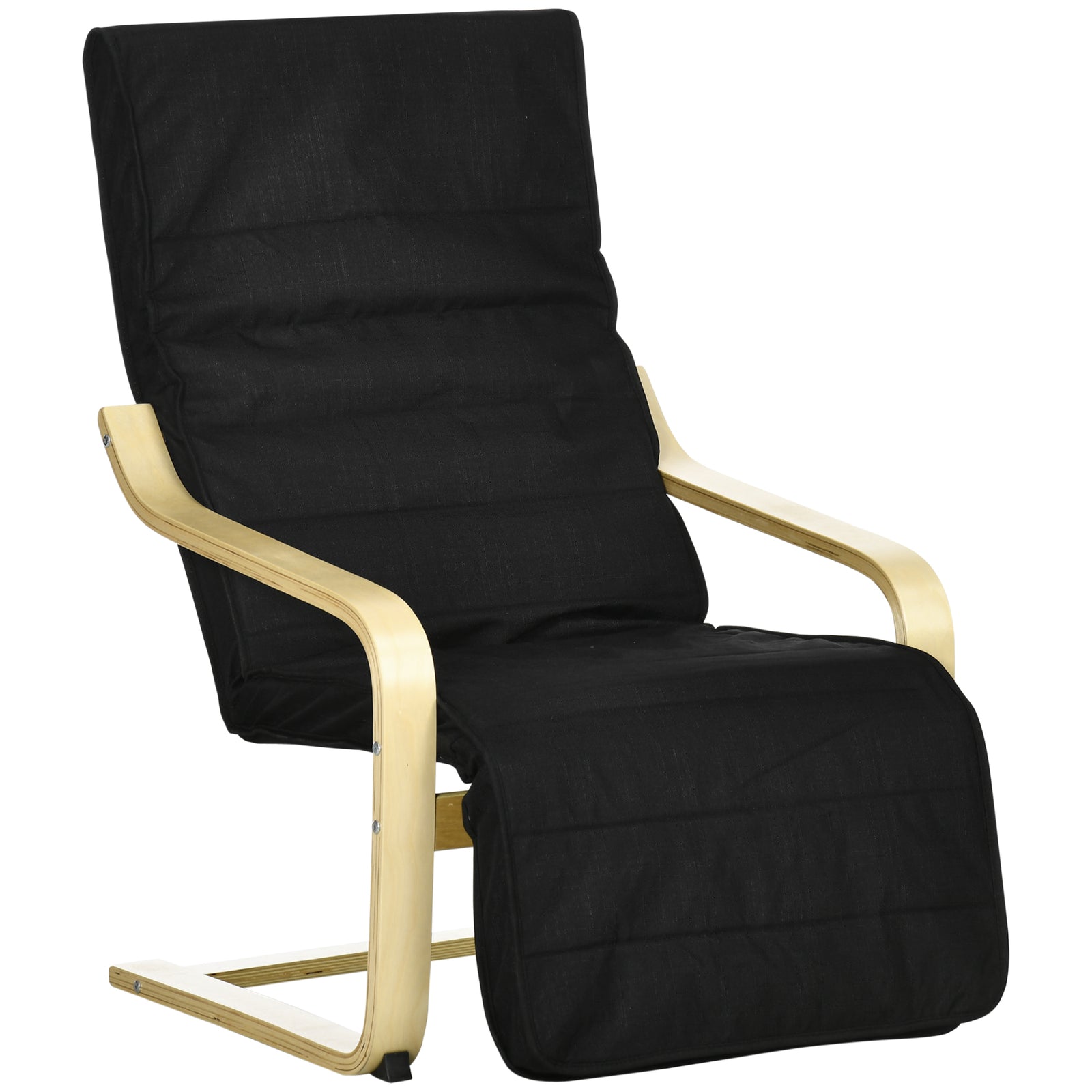 Lounge Chair Recliner Adjustable Footrest Home | One Size | Black