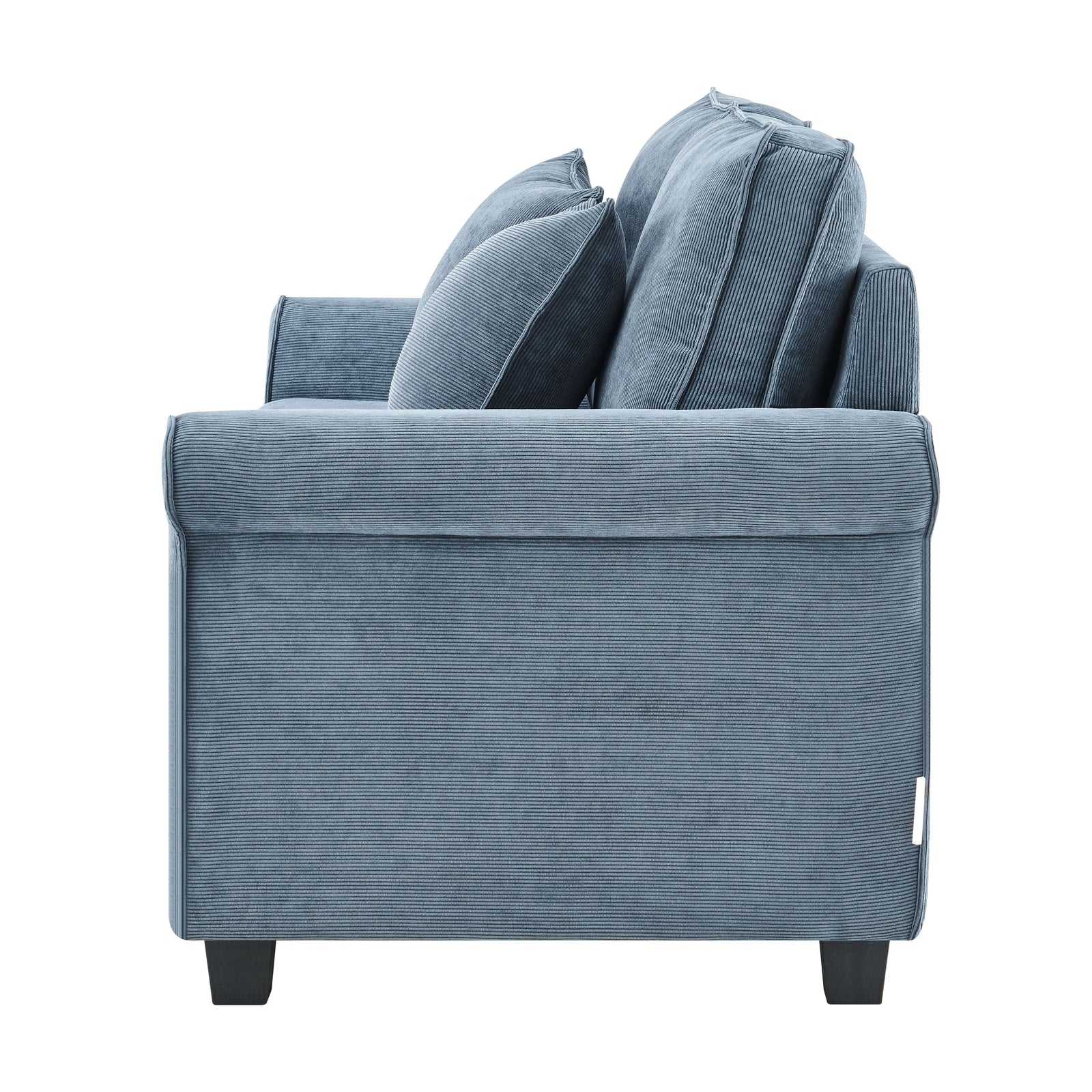 Corduroy Fold Out Mattress Sofa Bed - 2 Seater | Blue