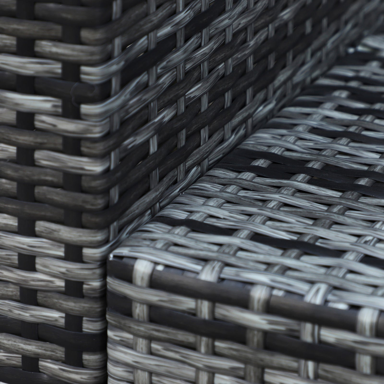 Rattan Garden Furniture Weave Wicker 3-seater Sofa W/cushion | Gray