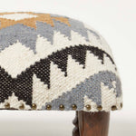 Agra Handwoven Kilim Footstool | 40cm x 40cm | Multi Colour