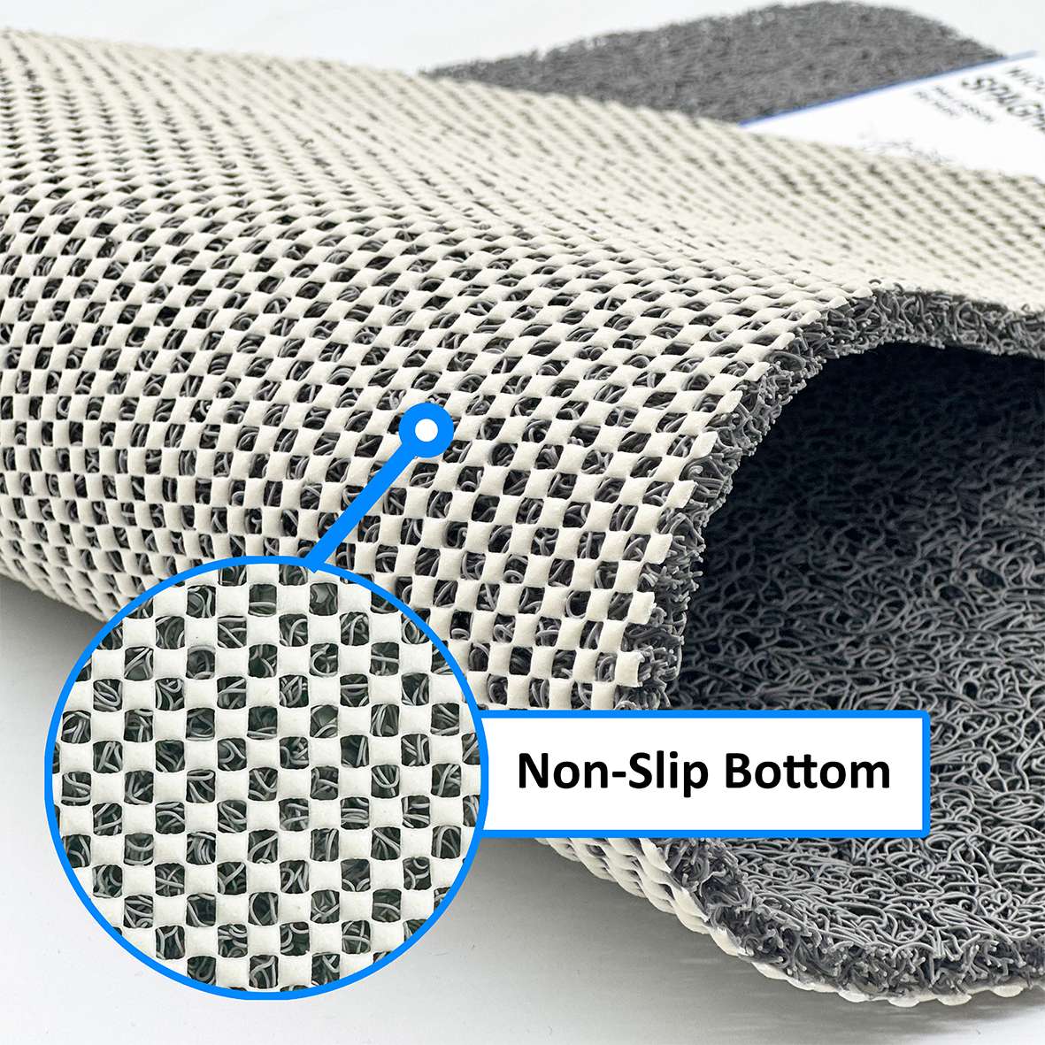 Spaghetti Anti Slip Shower/Bath Mat | 100cm x 40cm | Grey