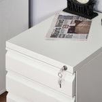 3 Drawer File Cabinet Lockable Metal Filling Cabinet | One Size | White