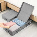 Under Bed Fabric Clothes Organizer With Lid Foldable Storage Box For Blankets
