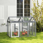 Pawhut Chicken Run, Wooden Chicken Coop W/ Combinable Design - Grey