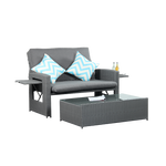 Oasis 2 Seater Outdoor Rattan Sofa & Daybed For Garden Patio Relaxation | Grey