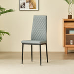 Stylish Colorado Dining Table Set With 4 Emily Faux Leather Chairs | Grey