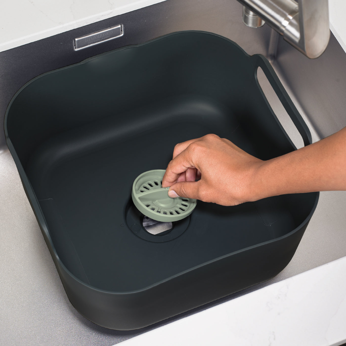 Recycled Washing Up Bowl - Sage Green Kitchen Dish Wash & Drain - 9 Litres Capacity - Made in the UK