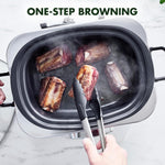 Elite 8-in-1 6l Slowcooker With Pfas-free Ceramic Non-stick Coating | Cream