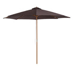 3m Wooden Bamboo Parasol Outdoor Umbrella Canopy | Brown