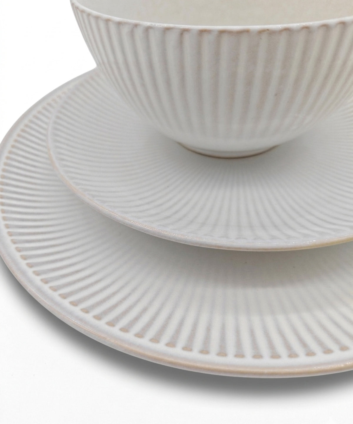 Reactive Cream Glaze Dinnerware Pasta Bowl Set 21.5cm | Set of 4 | Cream