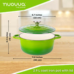 Cast Iron Dutch Oven Casserole Pot With Lid - 22cm (2.9l) | Green
