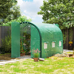 Tunnel Greenhouse, Upgraded Structure, Hinged Doors | Medium | Green