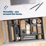 8pc Interlocking Drawer Organiser Grey