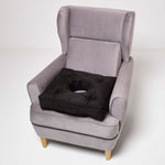 Faux Suede Coccyx Armchair Cushion | 50cm x 50cm | Black