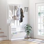 Entryway Organizer Shoe Storage Space Saving Mirror Chest