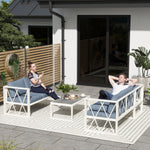 5 Seater Sectional Outdoor Sofa Set W/ Loveseats For Garden
