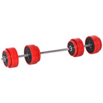 Adjustable 30kgs Barbell & Dumbbell Set | Red