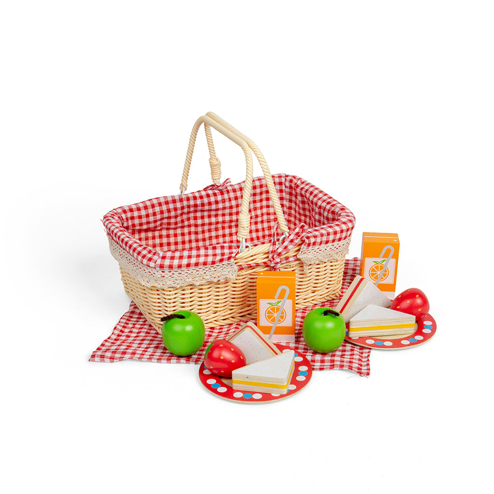 Wicker Picnic Basket, Complete With Blanket & Play Food