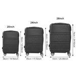 Lockable Travel Suitcase Set | Set of 3 | Black
