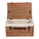 Wicker Double Steamed 51cm Picnic Basket | White
