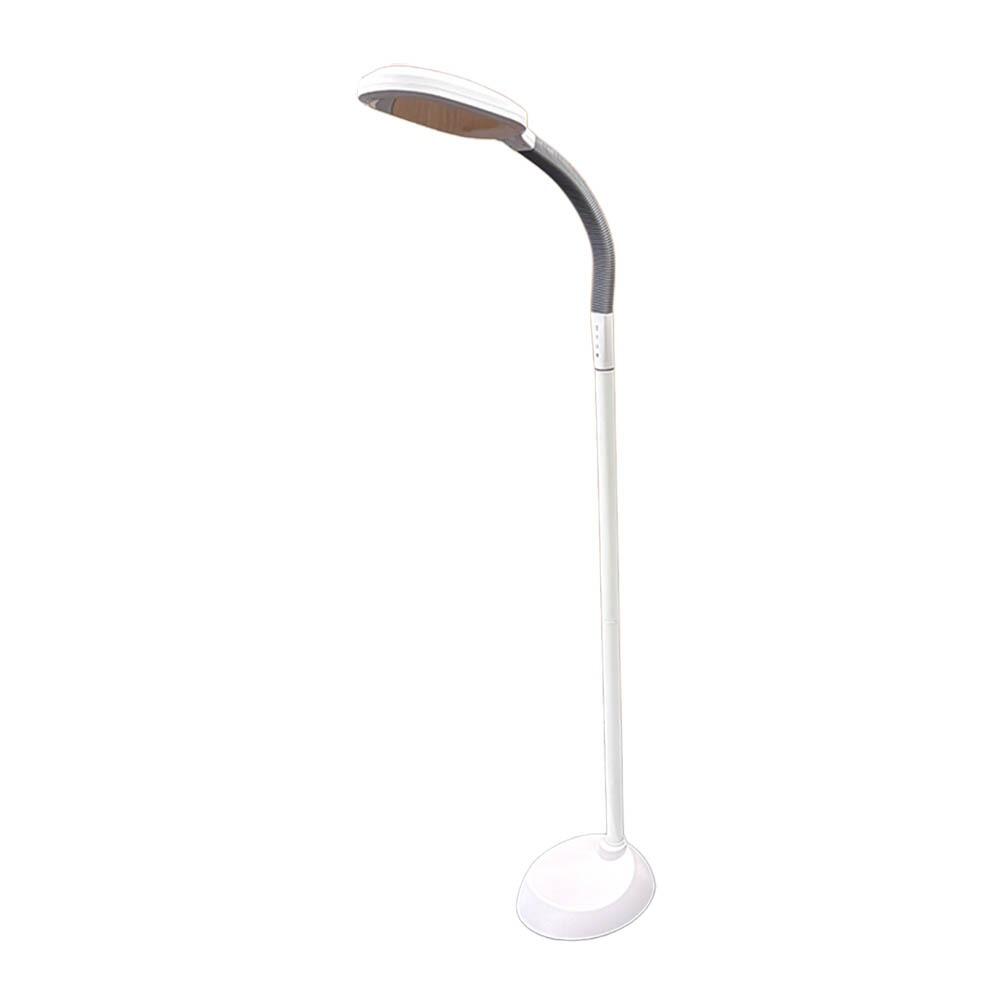 Professional Reading Floor Led Daylight Lamp With Touch Controls 5 Brightness Levels 3 Colour Temperatures & Flexible Precision Arm | White