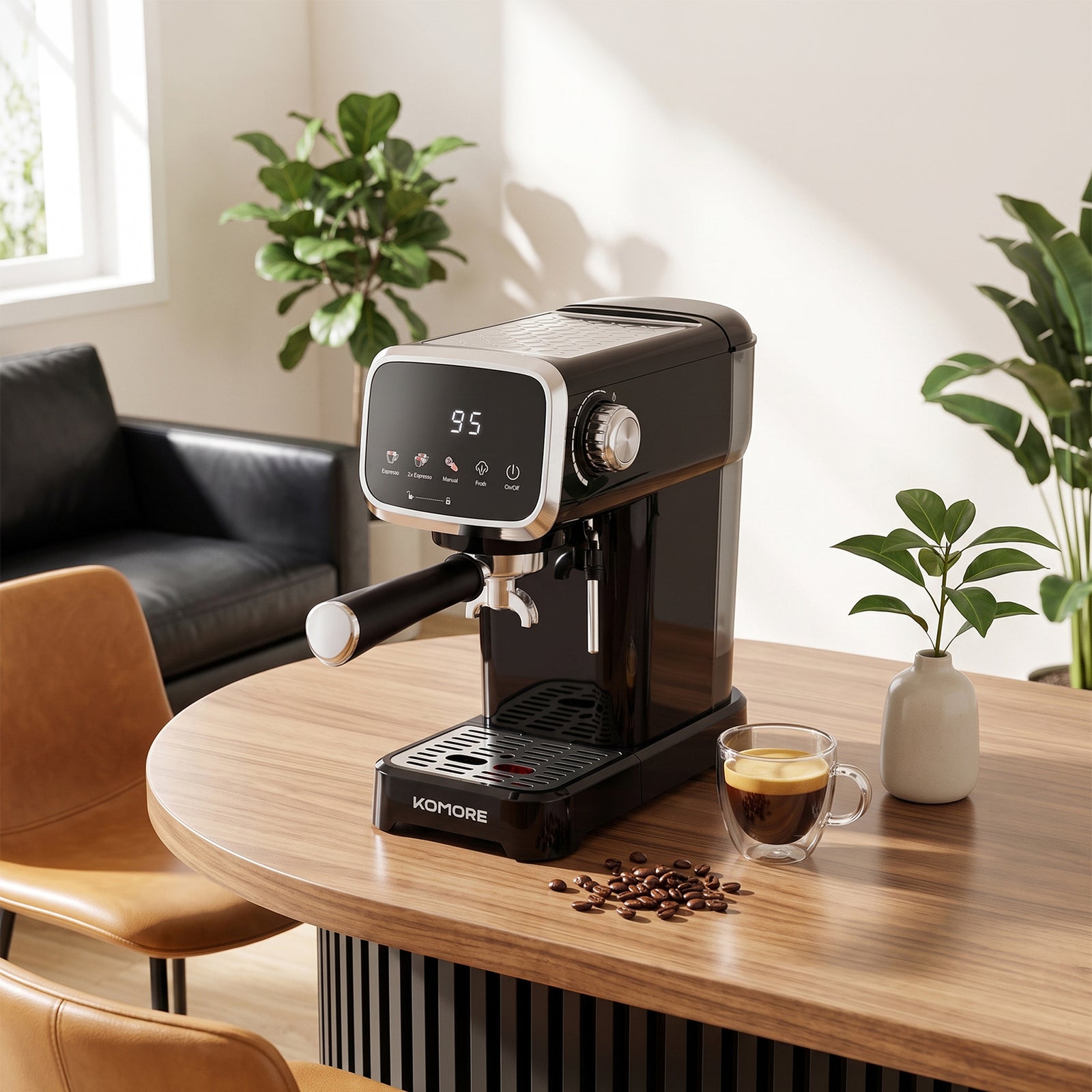 Breeins 20 Bar Touch Control Espresso Machine Coffee Maker With Steam Wand