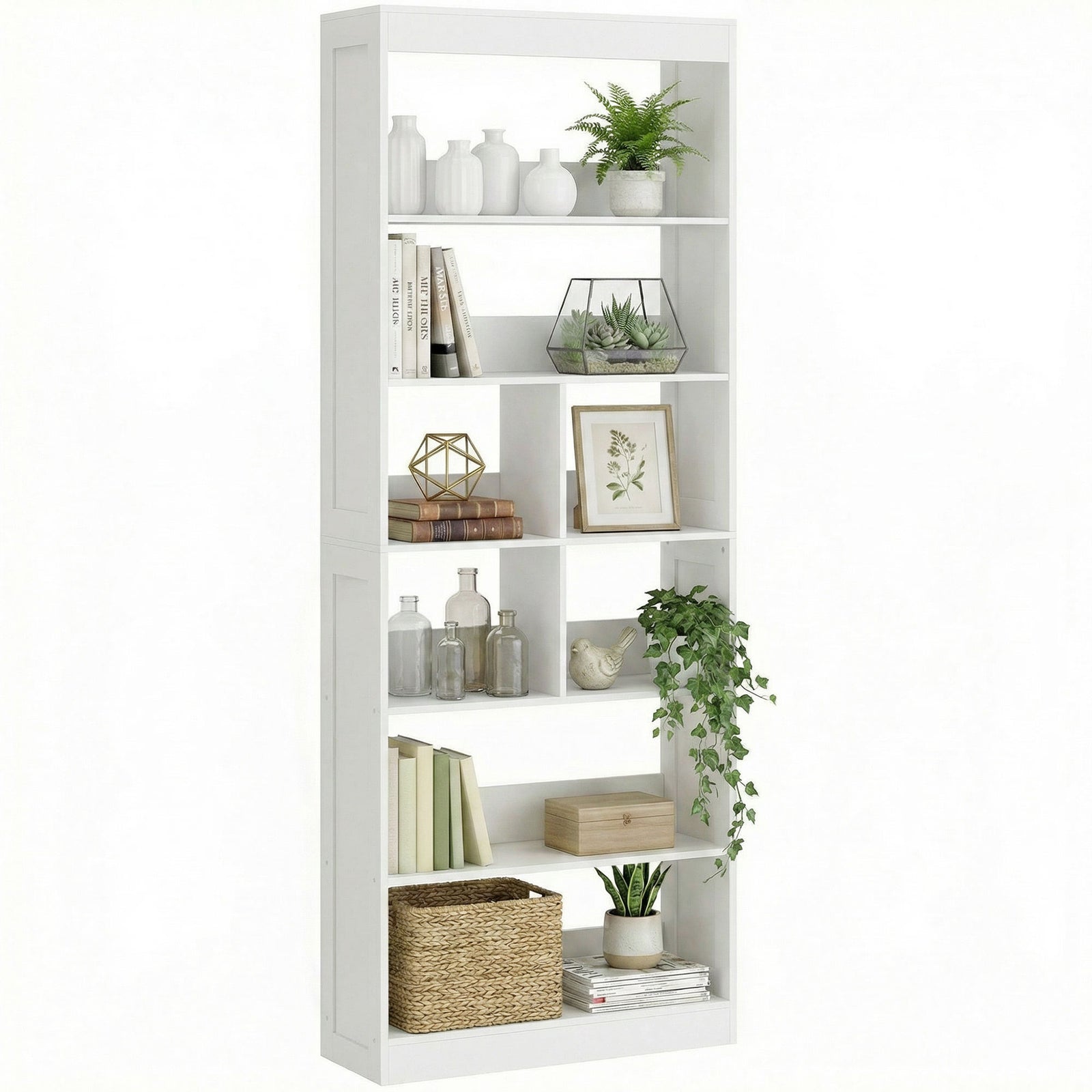 Bookcase, 6-tier Bookshelf With Anti-tipping Design | White
