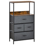 3/4 Drawer Storage Chest Unit Home Shelves Living Bedroom | Large | Black