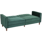 Convertible Sofa Futon Velvet Touch Tufted Couch Sofa Bed | One Size | Green