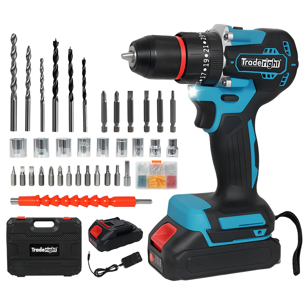 96 In 1 Cordless Electric Drill Set Driver Screwdriver Rechargeable | Blue