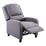 Living and Home Modern Linen Recliner Chair – Push-back Single Sofa With 140° Recline & Footrest,grey