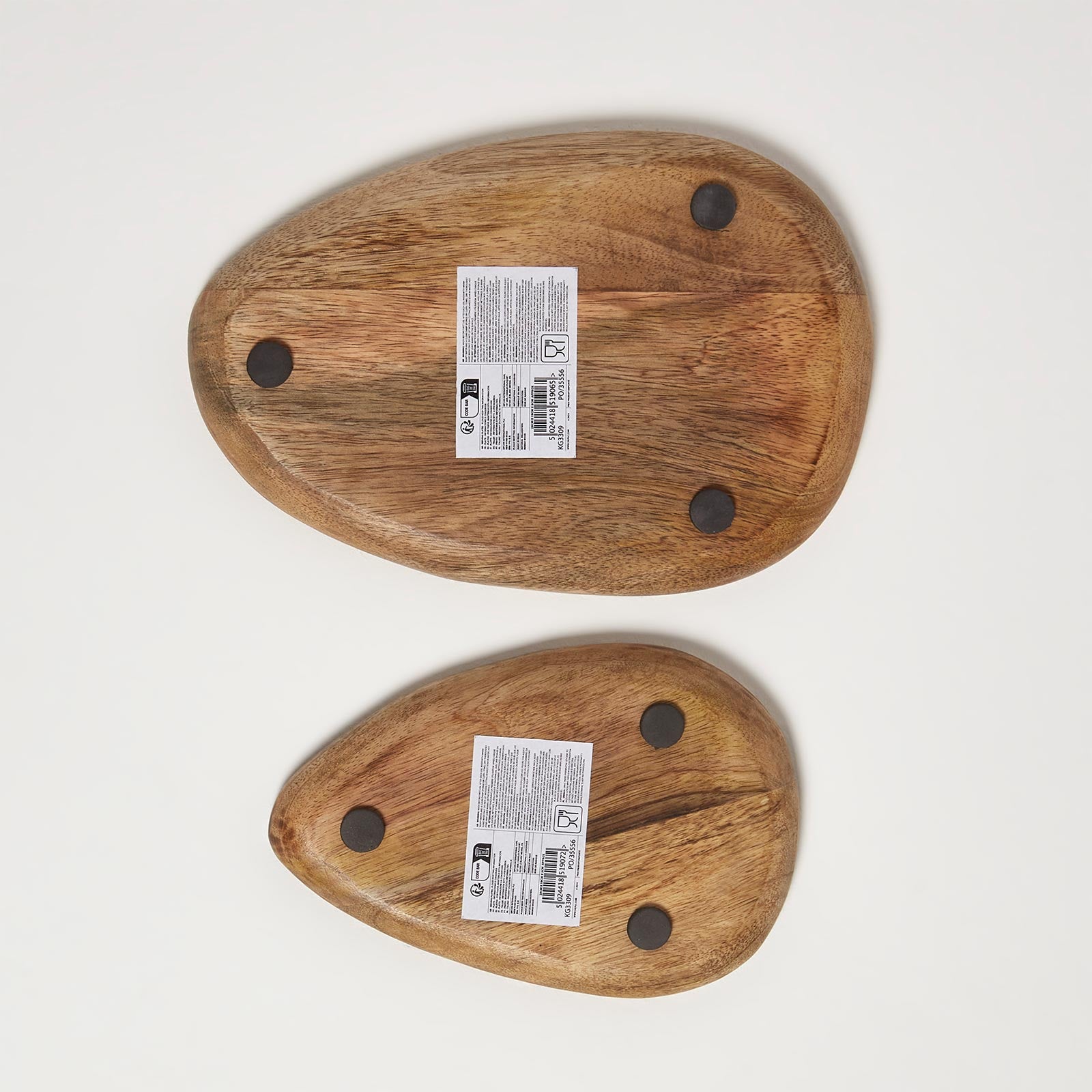 HOMESCAPES Mango Wood Nesting Trays, Set Of 2