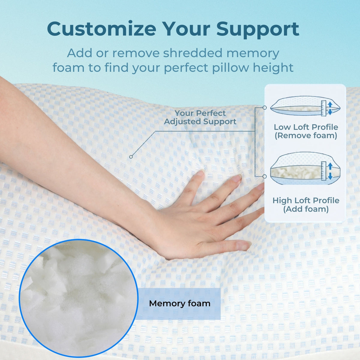 Lavio Long Bolster Pillow Memory Foam Cooling Cover Pregnancy Nursing Maternity Body Support