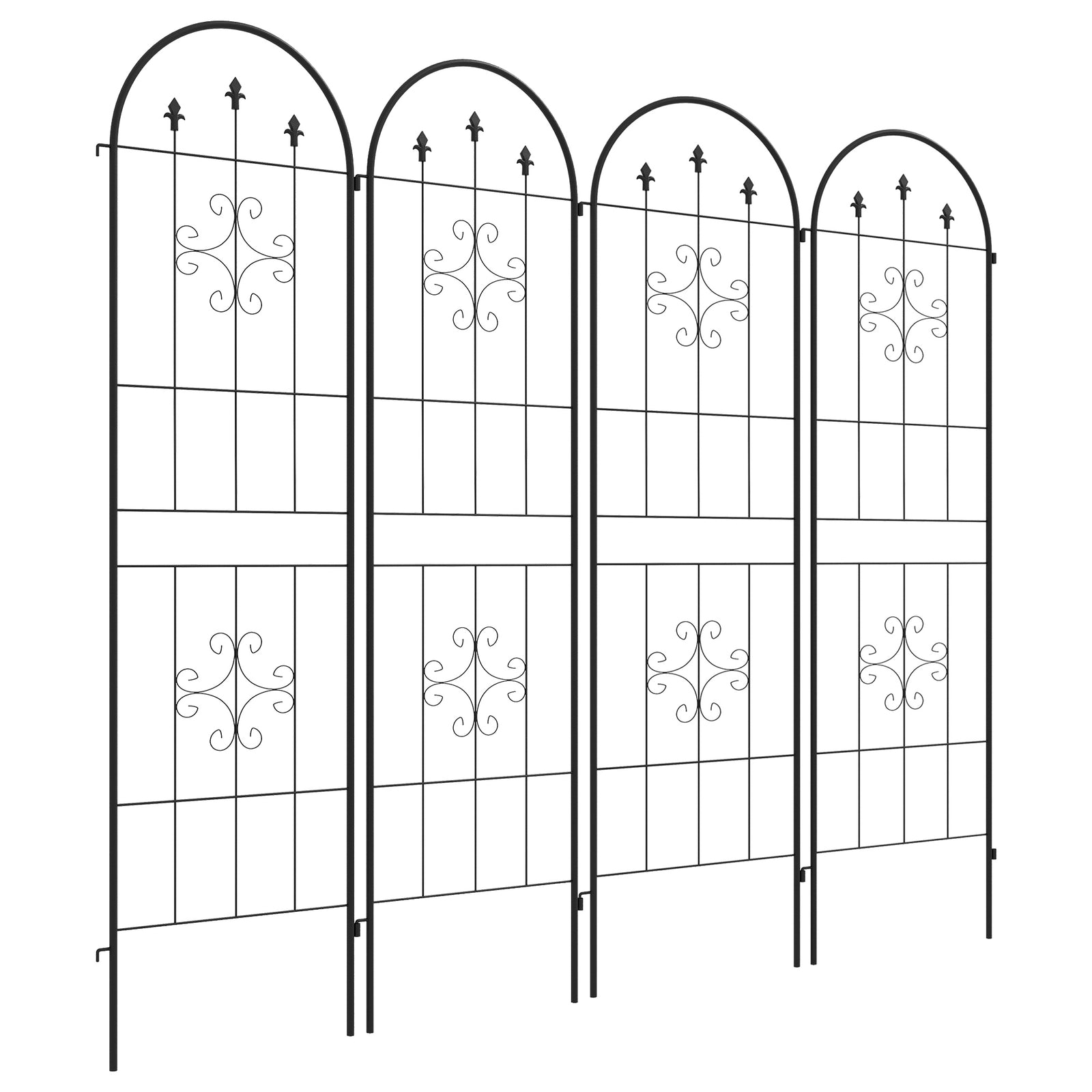 Outsunny Set Of 4 Metal Trellis For Climbing Plants, Arrow Design