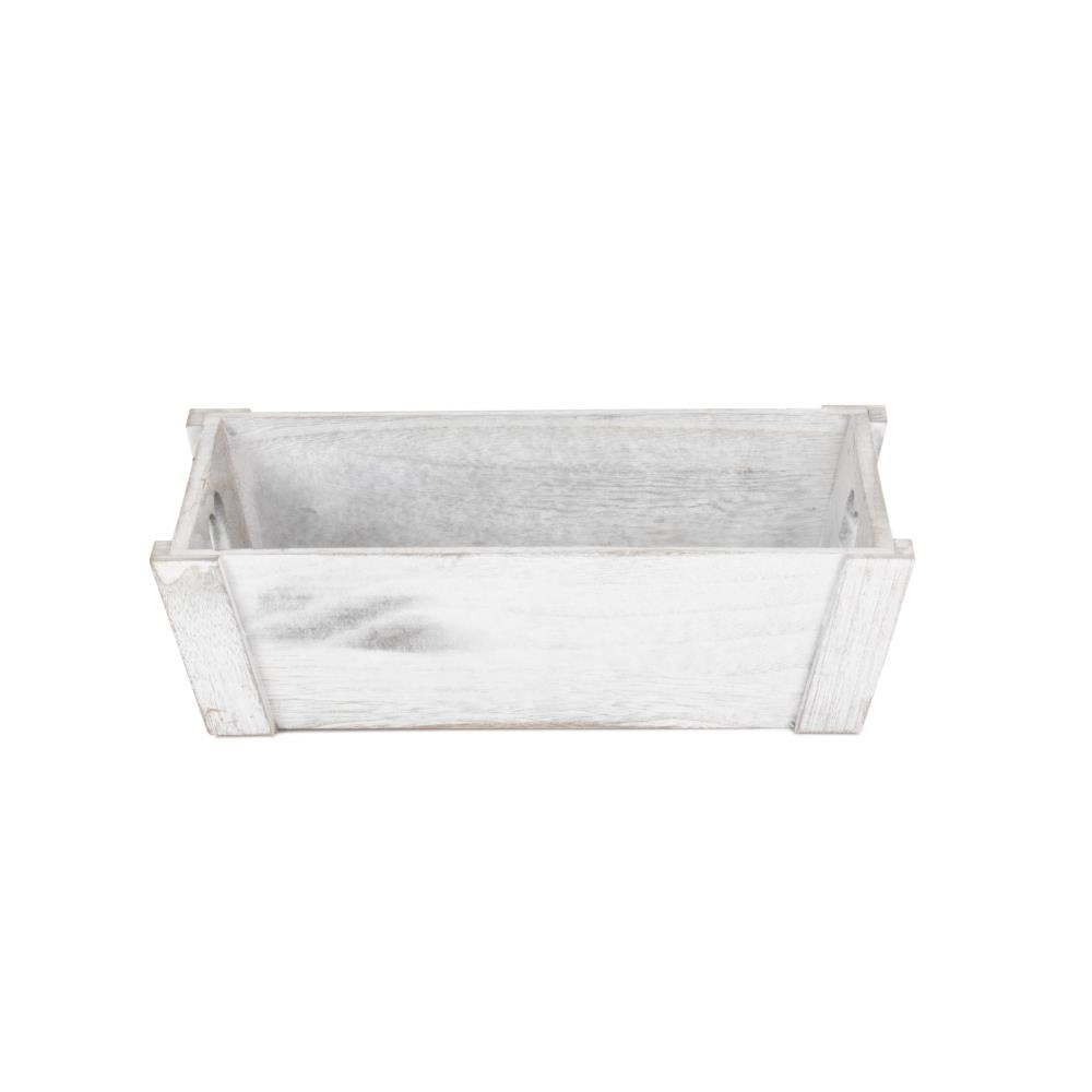Vintage Heart Cut Handle Wooden Tray | Set-of-2 | Gray