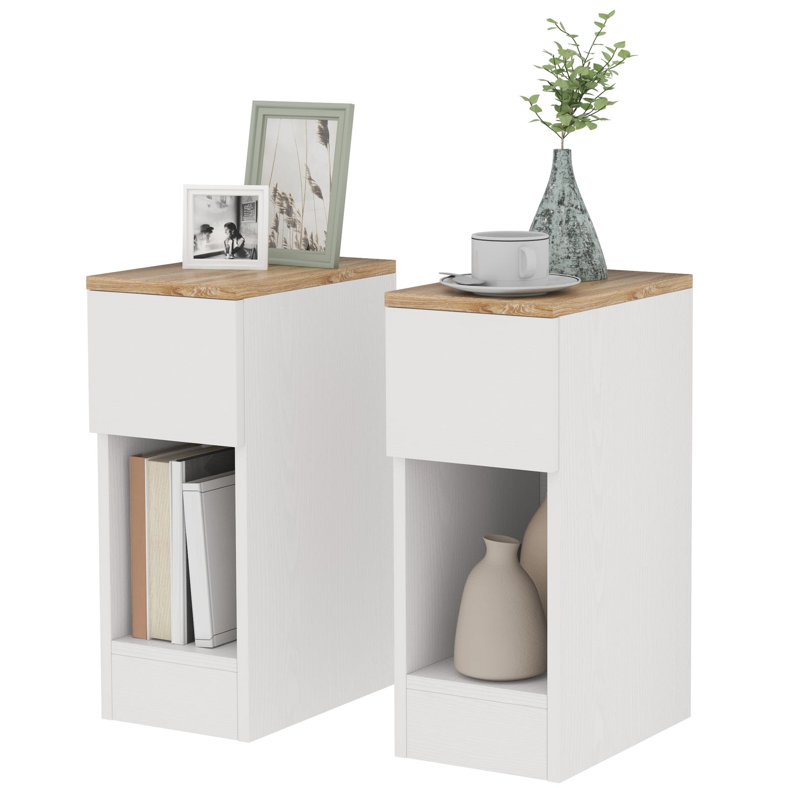 Bedside Tables Set Of 2, Nightstands For Living Room