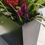 Long Zinc Galvanised Tall Trough Planter | 100cm x 35cm x 80cm | Silver Black