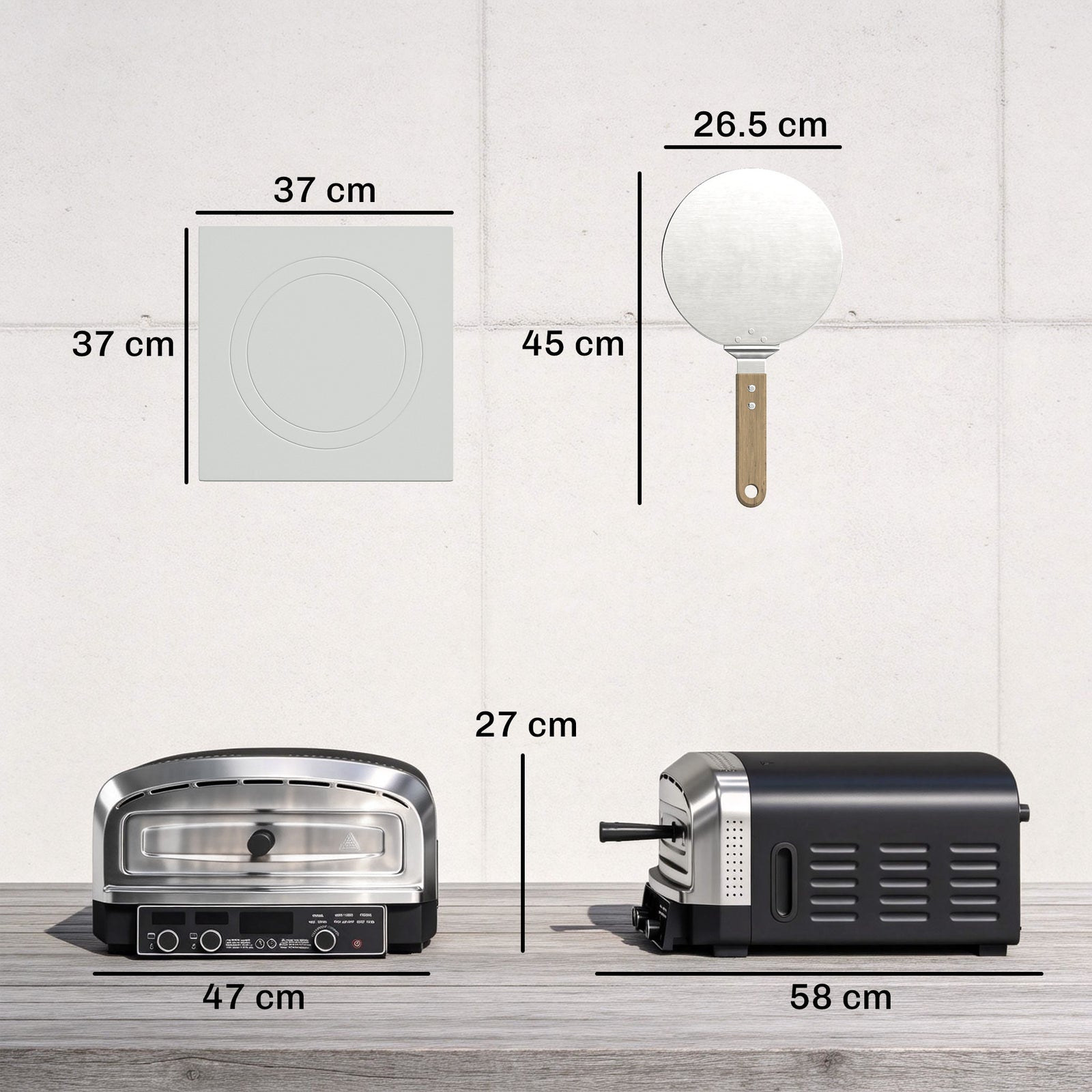 Outdoor Pizza Oven Dual Heating Control 37 Cm