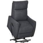 HOMCOM Power Lift Chair Fabric Electric W/ Side Pocket Grey