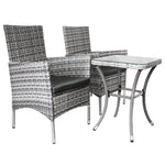 Rattan Bistro Set | Light Grey