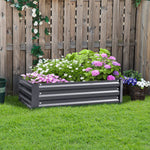 Galvanized Steel Raised Garden Bed Planter Box | Small | Grey