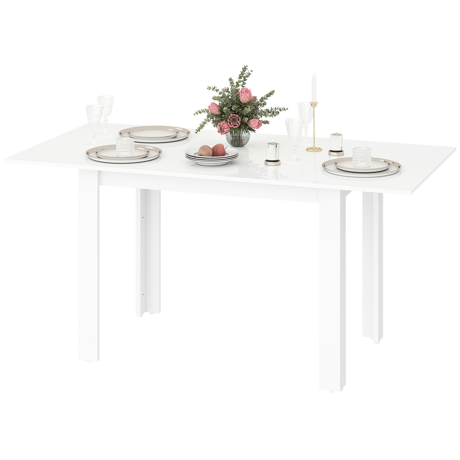 Extendable Dining Table, Seats 4-6 People, High Gloss