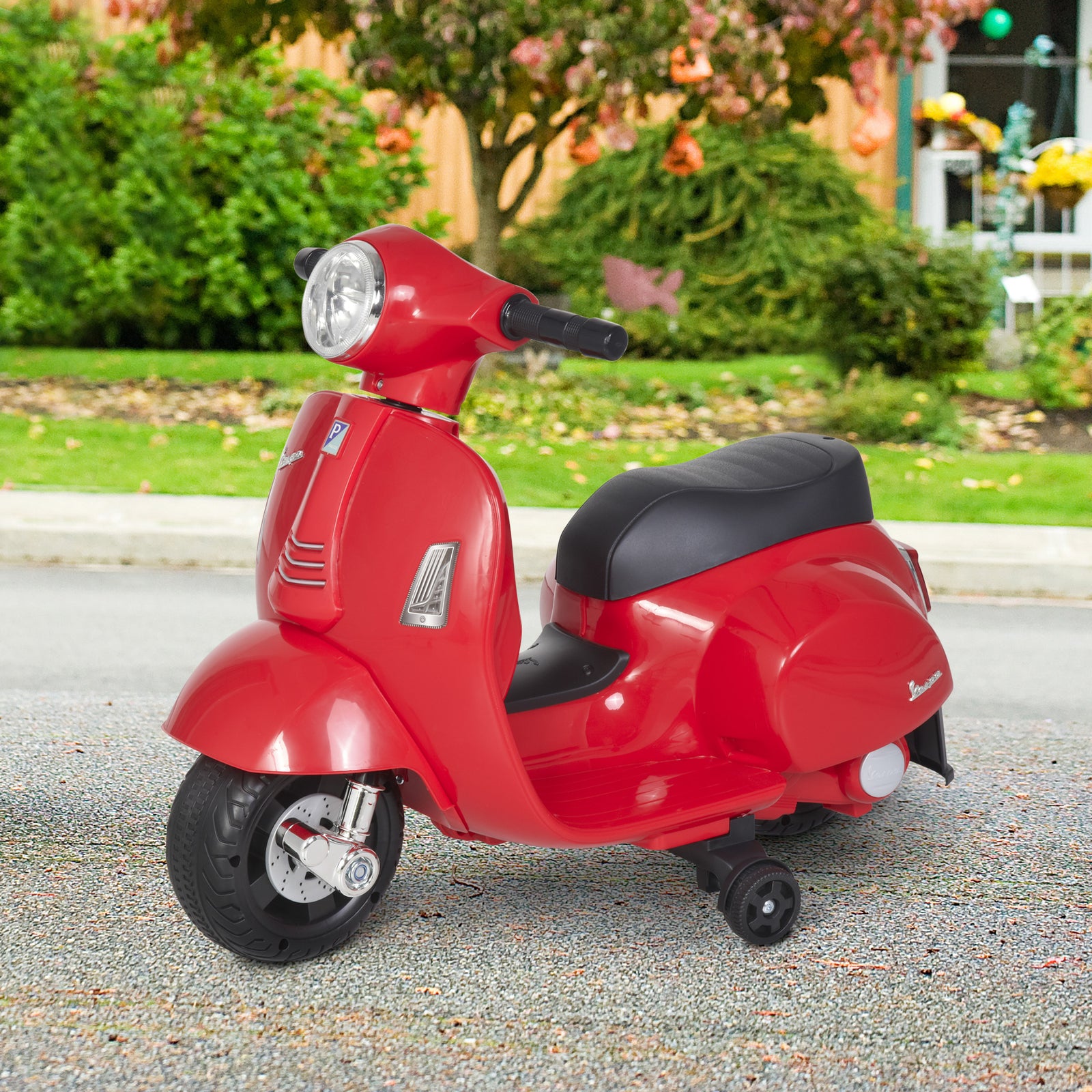 Vespa Licensed Kids Ride On Motorcycle 6v Battery Powered Electric Toys | Red