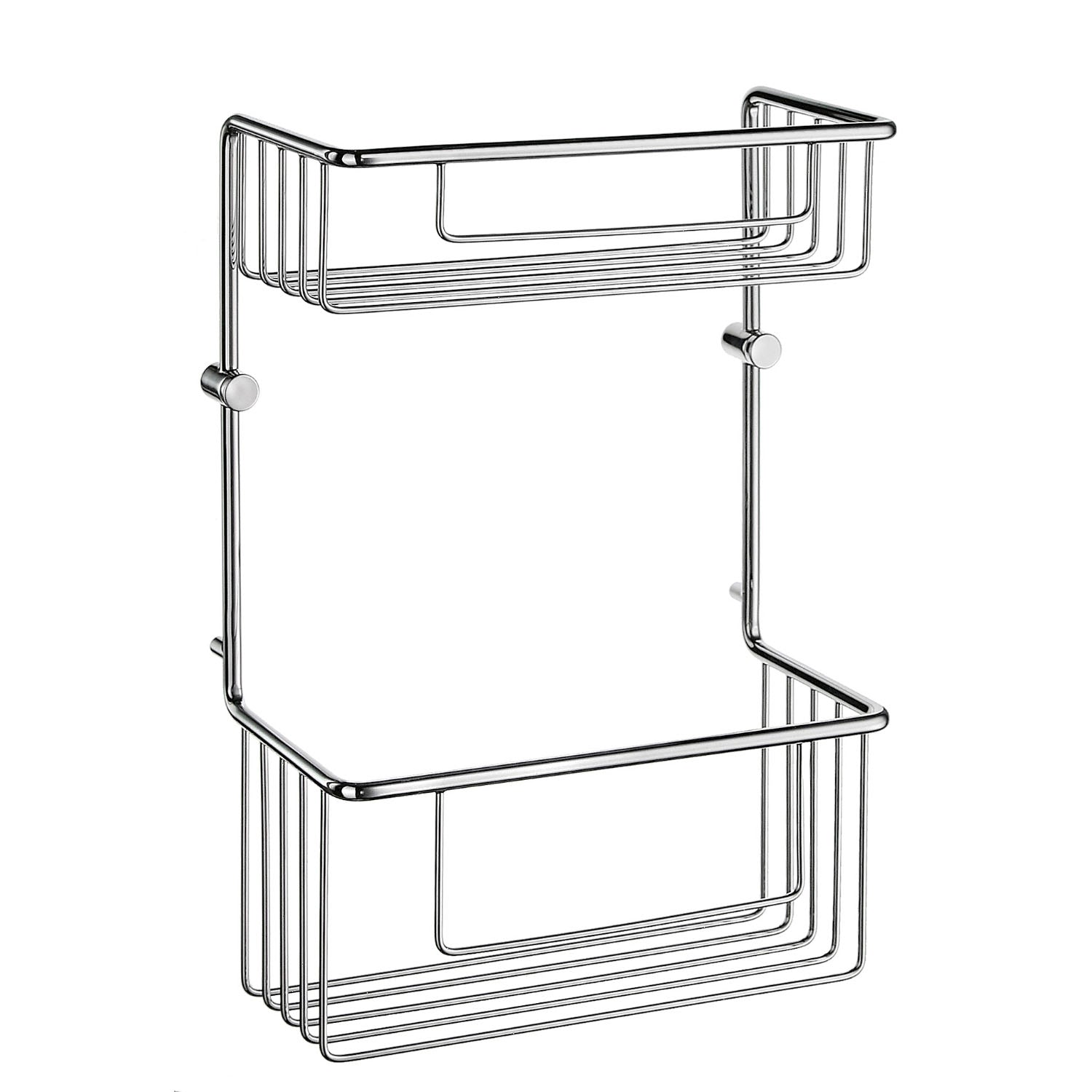Polished Chrome Two Tiered Shower Basket Double Soap Caddy | Polished Chrome