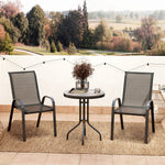 Garden Bistro Set, Small Garden Set W/ Stackable Chairs | Black