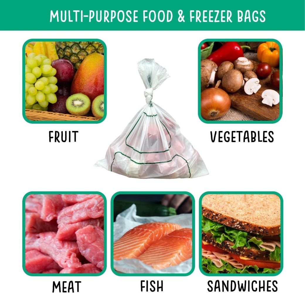 Certified Compostable Food & Freezer Bags Pack 2 Litre X 4 (140 Bags Total)