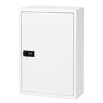 Medicine Cabinet Lockable Storage Box Wall Mounted Metal Home,white