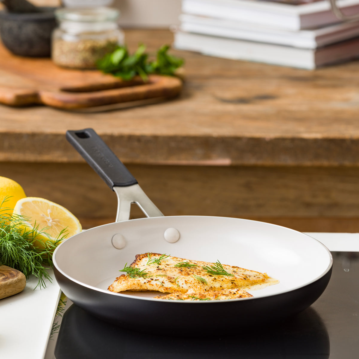 KitchenAid Cookware Coloured Aluminium Frying Pan, Pfas Free, Matt Black